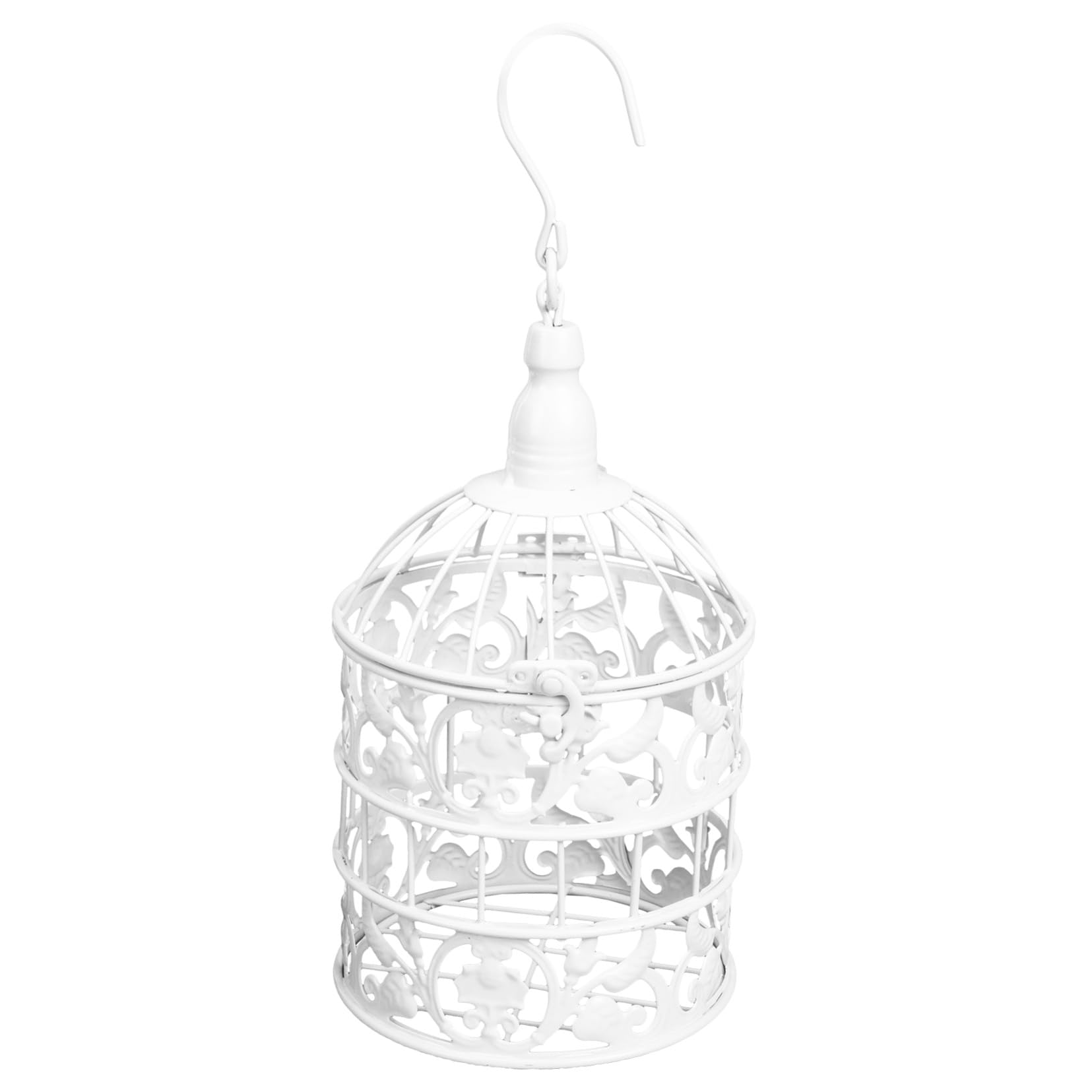 SOLUSTRE Gabbia per Uccelli Decorativa in Ferro Bianco, Ornamento Delicato e Chic per Matrimonio, come Centrotavola o Decorazione da Scrivania