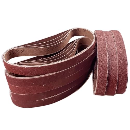 40 piezas Bandas de Lija 20 x 520mm, 5 x 40/60/80/120/180/240/320/400 Juego de Cintas de Lijado,para Lijadora de Banda