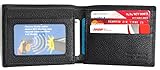 RFID Blocking Genuine Top Grain Leather Men's Wallet Bifold ID Window 8 Credit Card Slot -BLACK