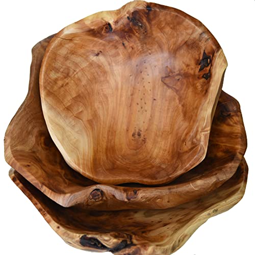 Kidybell Wooden Bowl Creative Wood Bowl Root Carved Bowl Decorative Handmade Natural Wood Candy Serving Fruit Bowl(9"-10") #TOP2
