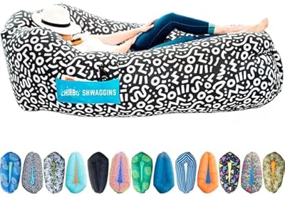 Chillbo Shwaggins Inflatable Couch – Cool Inflatable Lounger Easy Setup Inflatable Chair is Perfect for Beach Gear, Camping Fun and Festival Accessories.