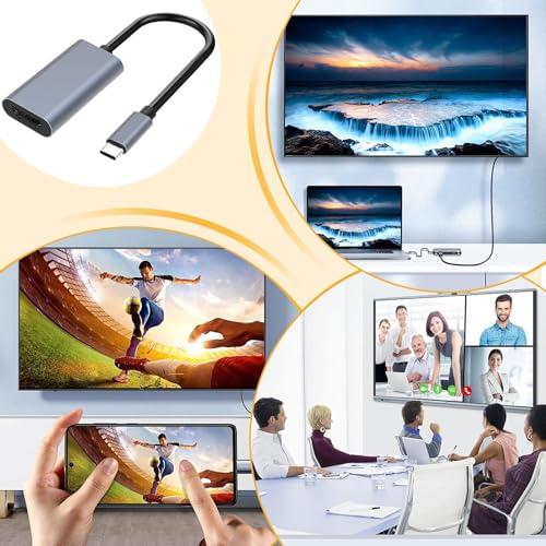 Display Port | Cable | To HDTV 4K30HZ Type-C,HD to HDR Screen Adapter | Stable for Video, Audio,Laptop Monitor Home Cinema Business Presentation Class Travel - imagen 6