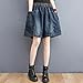LIXINGHEITANG Blue Summer Loose Wide Leg Denim Jeans Shorts Women Waist All Short Pants Female Large Size s1 Black8 S