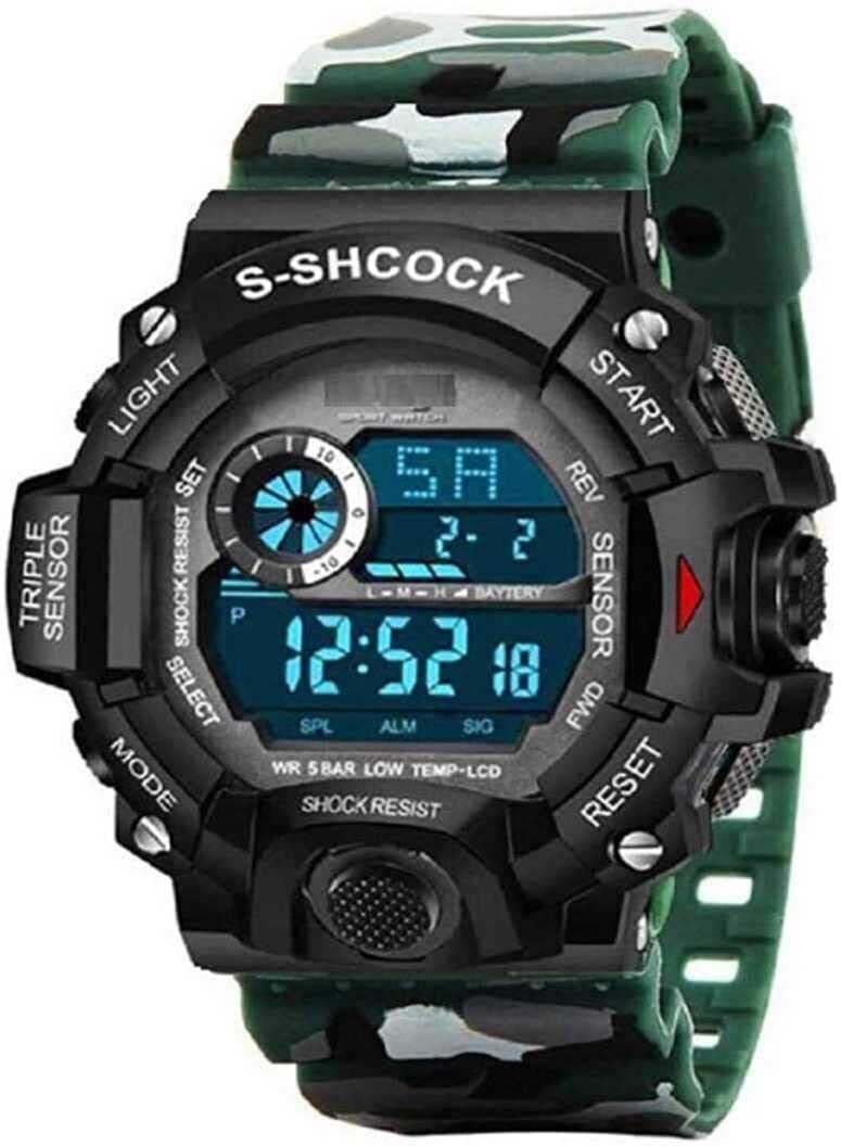 V&Y Shockproof Multi-Functional Automatic Army Digital Watch | Waterproof | Sports Watch for Boys (Green) (B0BNVTL5K7) Amazon Price History, Amazon Price Tracker