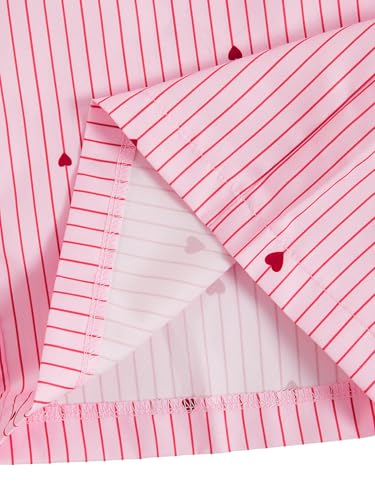 GORGLITTER Women's Y2k Wide Leg Striped Boxer Pants Heart Print High Waisted Lounge Trousers4