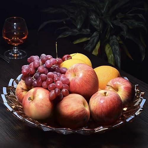 Fruteira de Vidro Tigela de frutas Centro de Mesa Ãmbar 32cm