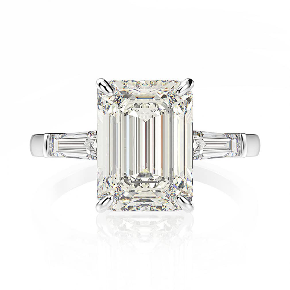 TUMMTY 925 Sterling Silber Smaragdschliff Moissanite Edelstein Hochzeit Engagement Diamanten Ring Schmuck Geschenke
