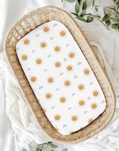 Image of Bedside Bassinet Sheets 2 Pack, 33 x 20 Fitted Bedside Sleeper Sheets, Ultra Soft Breathable Polyester, Ideal for Baby Girl or Boy and Newborns (Sunny Morning, Bedside Sleeper Sheet)
