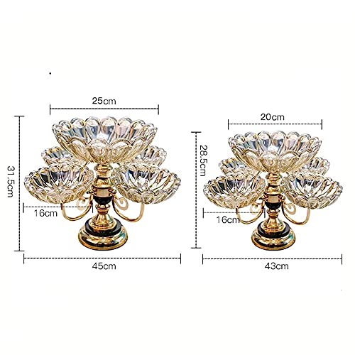 Plato de frutas multicapa, elegante plato de cristal para aperitivos y dulces para decoración del hogar y entretenimiento