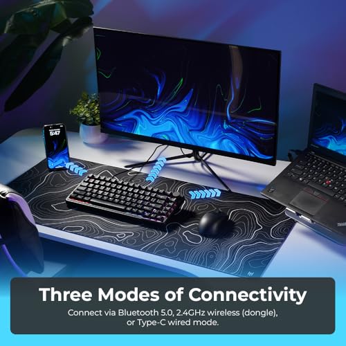 Image of TECWARE Ghost 75% Wireless Mechanical Keyboard | RGB Gaming Keyboard with Volume Knob | Tri-Mode 2.4GHz /Bluetooth /USB-C | Gasket Mounted | Hot Swappable Pre-Lubed Linear Switches | 4000mAh | Black