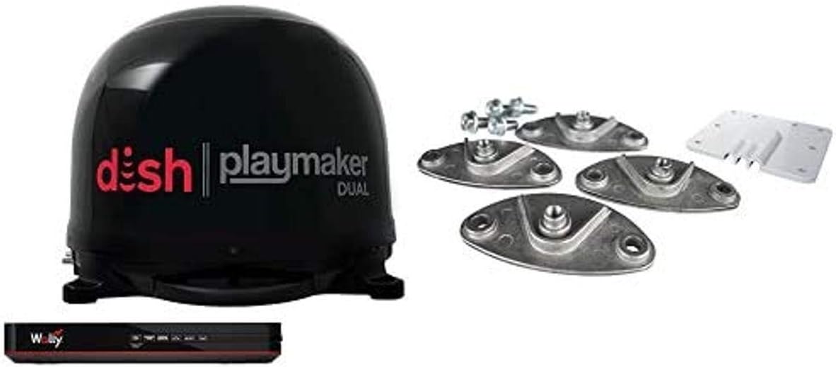 Winegard PL8035R Dish Playmaker Dual Portable Automatic Satellite Antenna with Dish Wally HD Receiver and Roof Mount Kit : Electronics