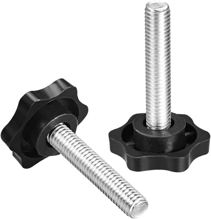 uxcell Clamping Handle Screw Knobs Handle Star Knob M8 x 40mm Male Thread 3pcs, Black, M8*40 - Image 4