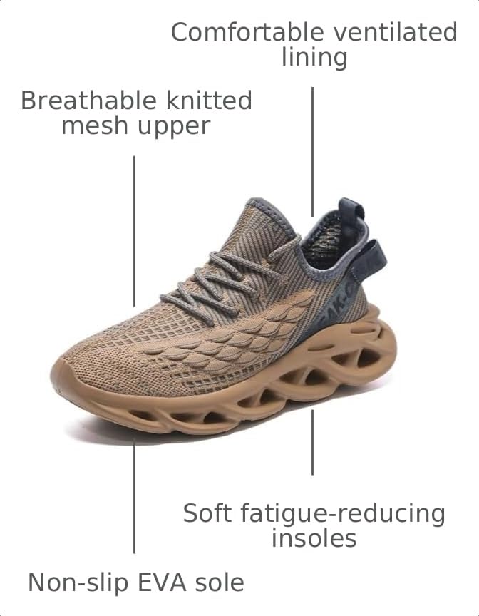 Image of Jakcuz Plus Size Men's Lightweight Walking Shoes Mesh Fish Scale Pattern Fashion Sneakers