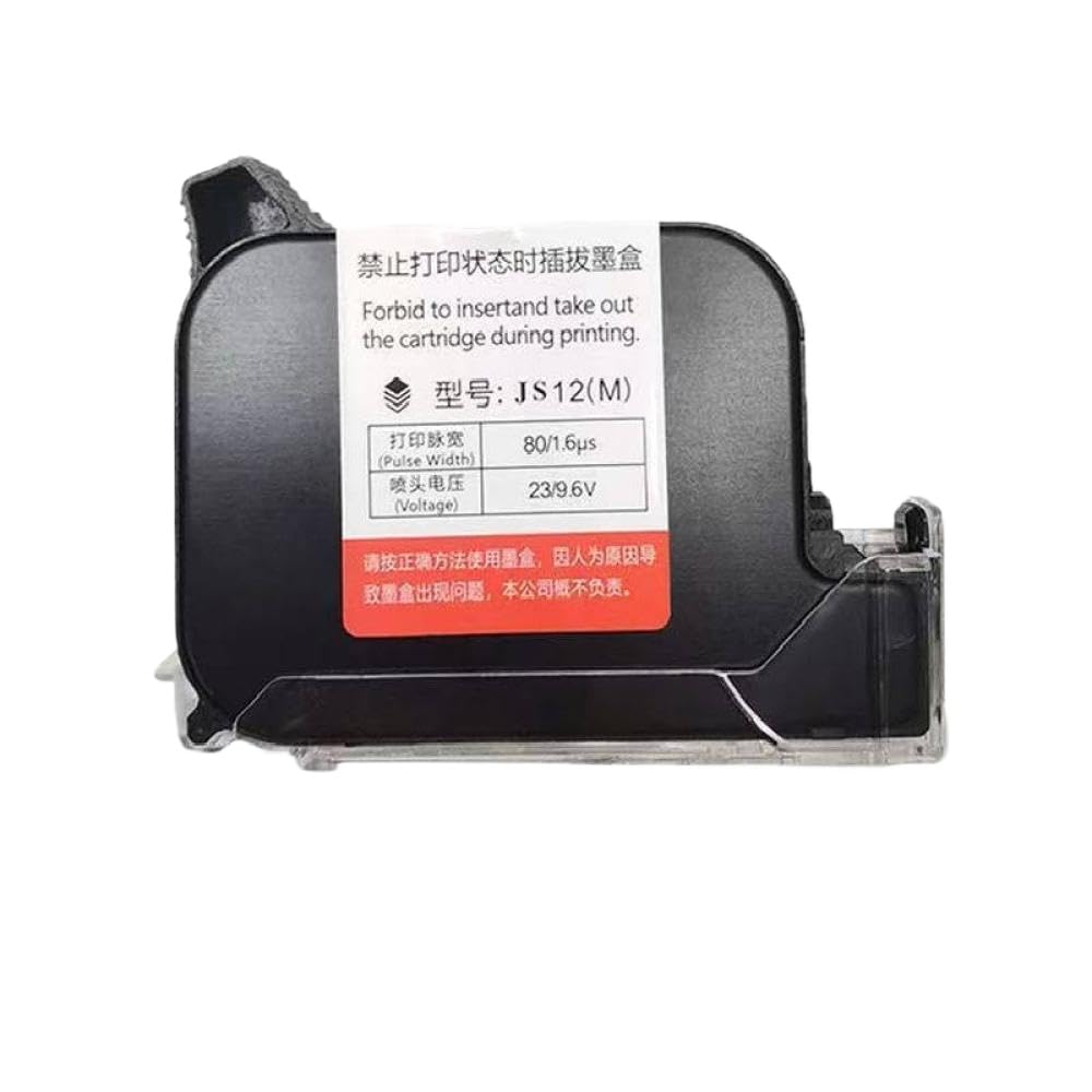 Imprimante à Jet d'encre Thermique Portable JS12 JS12M, 12.7 Mm, 600 DPI, Cartouche d'encre à séchage Rapide, à solvant écologique, 1 pièce