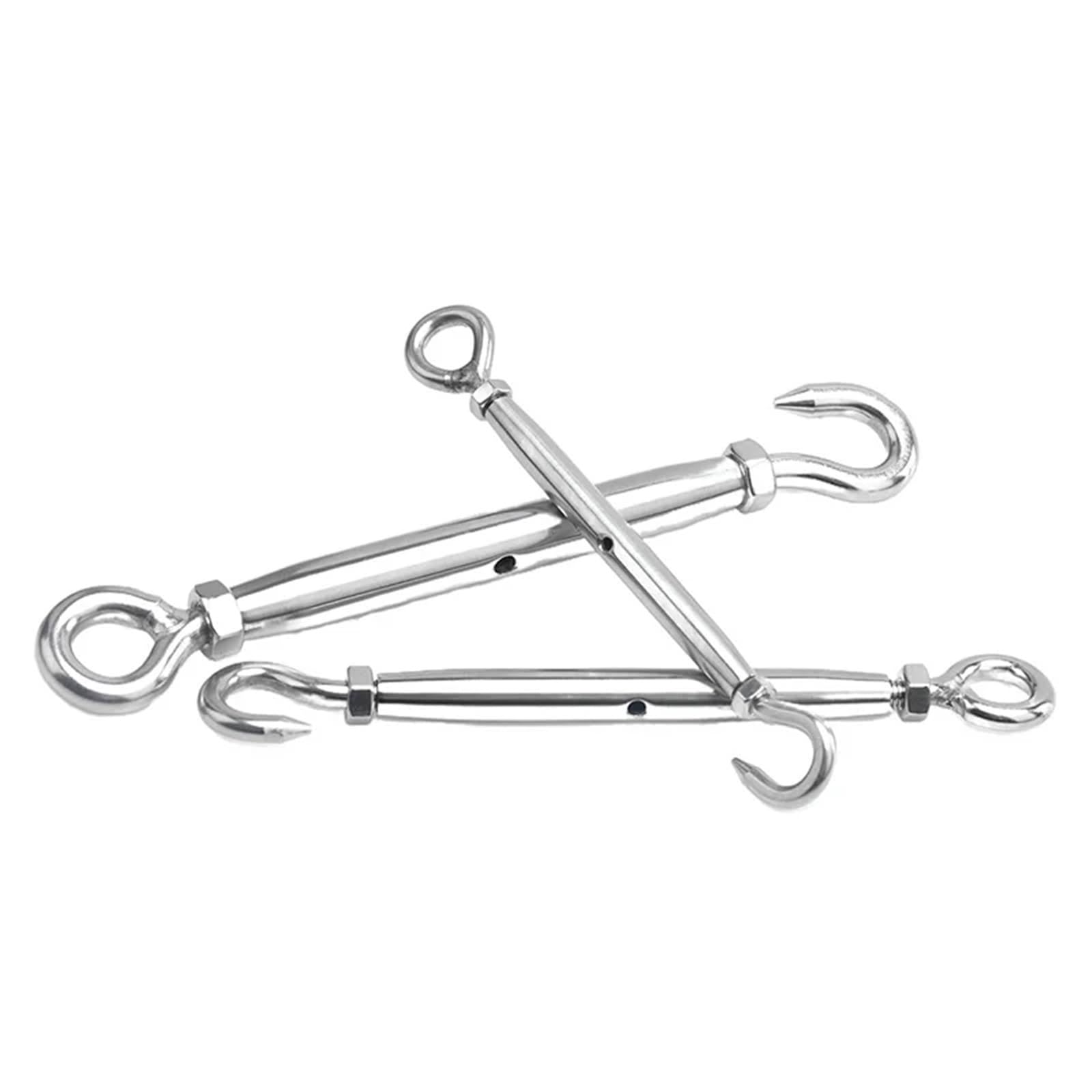 8 Uds M5 ~ M12 304 Acero inoxidable ajuste cadena aparejo tensor cuerda de alambre dispositivo tensión ganchos y cierre ojo Para Plantas Trepadoras(Color 3,M10)