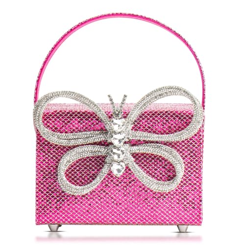 Clutch para mujer con diseño de mariposa y brillos miniatura 1