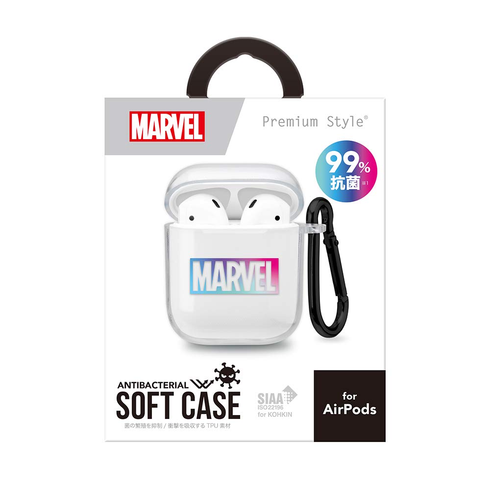 Premium Style AirPods 充電ケース用 抗菌ソフトケース (AirPods, MARVELロゴ)
