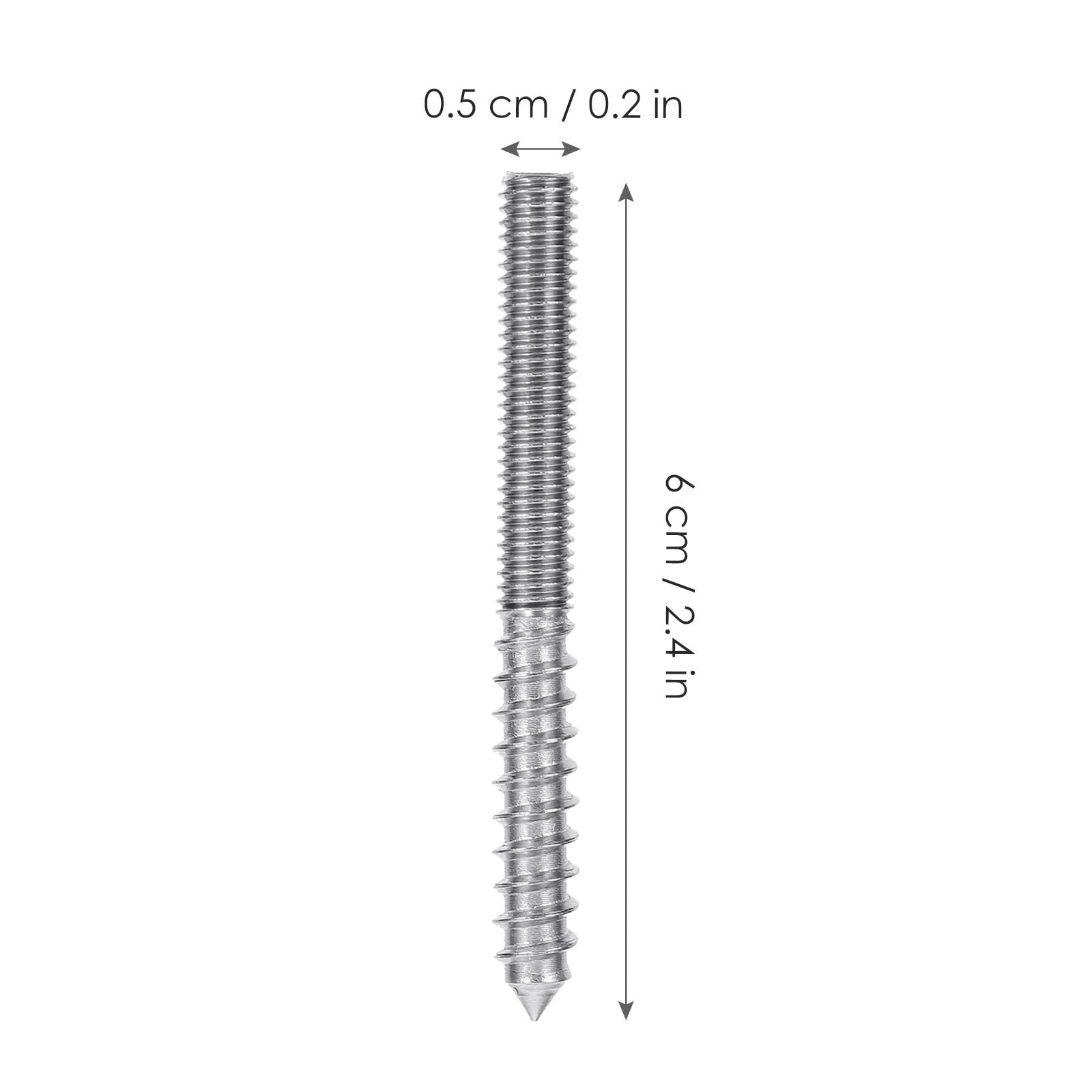 Tornillos autorroscantes de doble extremo M6 60 mm Acero inoxidable Plata Paquete de 6