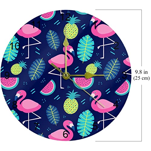 Horloge murale silencieuse pour cuisine lisible avec motif ananas et pastèque - 7