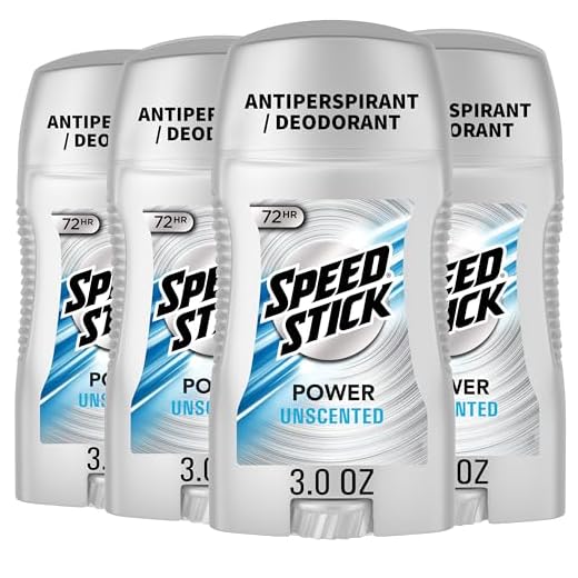 Speed Stick Men's Antiperspirant Deodorant, Unscented, 3 Ounce, 4 Pack