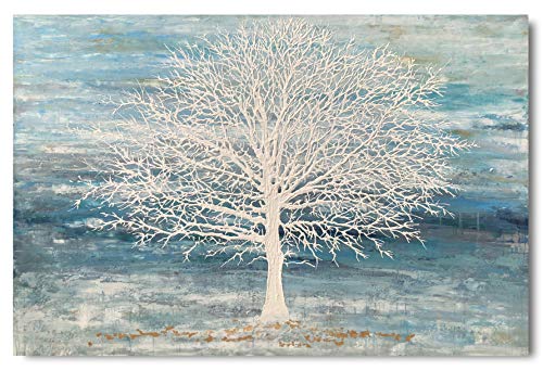 Yihui Arts Abstract Landscape Canvas Art Hand Painted 3D Tree Paintings With Gold Foil For Wall Decor Modern Artwork Pictures Living Room Bedroom Decoration #TOP1