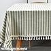 TruDelve Cotton Square Tablecloth Olive Green Striped Tablecloths Spring Outdoor Table Cloth for Picnic Table Cover (Green,55