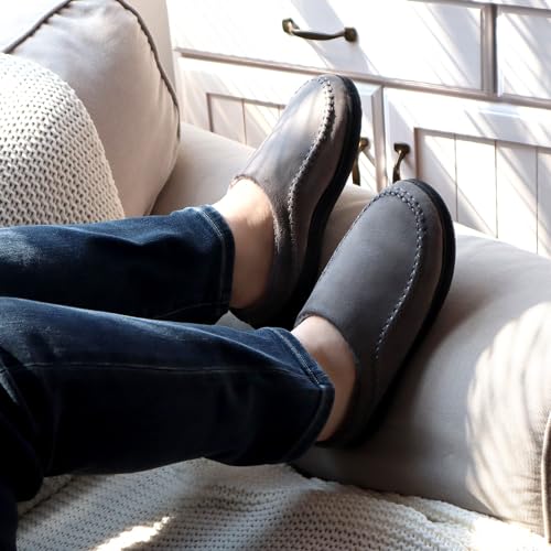 Honalika Mens Moccasin Slippers Handmade Breathable Microsuede Low Back House Shoes With Soft Memory Foam Slippers For Men Indoor Indoor Size 11-12 thumb #2