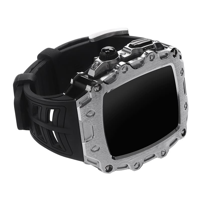 Bracelet de rechange en caoutchouc pour Apple Watch boîtier métal sport chic