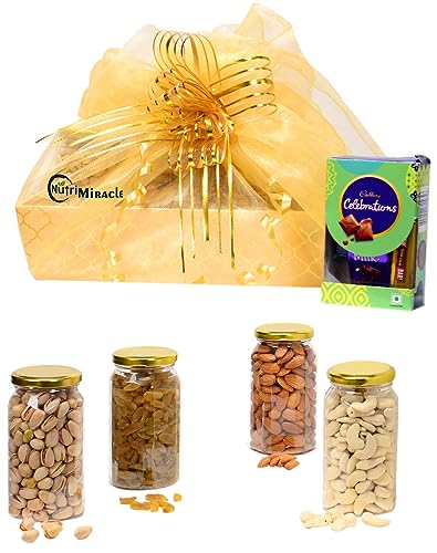 Image of NUTRI MIRACLE Christmas & New Year Party Dry Fruits Gift Pack | Family and Friends Gift | Return Gifts Idea