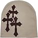 Y2K Dark Cross Wool Hat - Fashion Cross Pattern Loose Pile Knit Hat for Cold Weather - Autumn and Winter