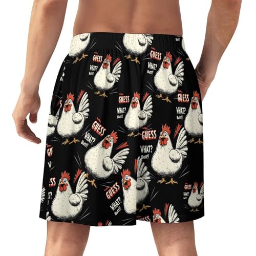 Funny Chicken Butt Men's Pajama Bottoms Lounge Pj Shorts Stretch Sleep Shorts for Home Vacation Beach3