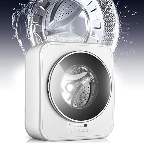 LSBHPPD Mini Wall-Mounted Fully Automatic Washing Machine with Hot Air Dryer, Underwear Washing Machine, 3KG Capacity, White/Green, Energy and Water Efficient