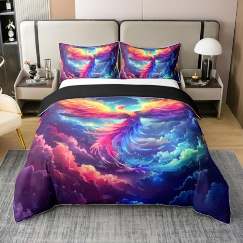 Housse de couette phénix 155x220 cm en coton Homewish et sa taie d'oreiller - 2