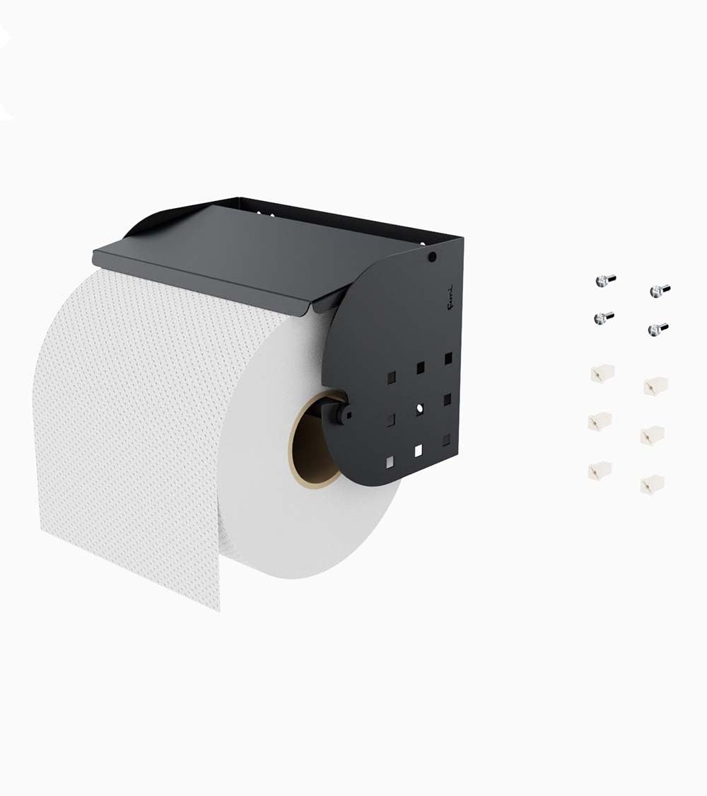 Fami - Portarotolo in Acciaio per Pareti Forate, Pannelli in Legno o Muri, Ideale per Garage, Officine e Magazzini, (Ø 240 mm)