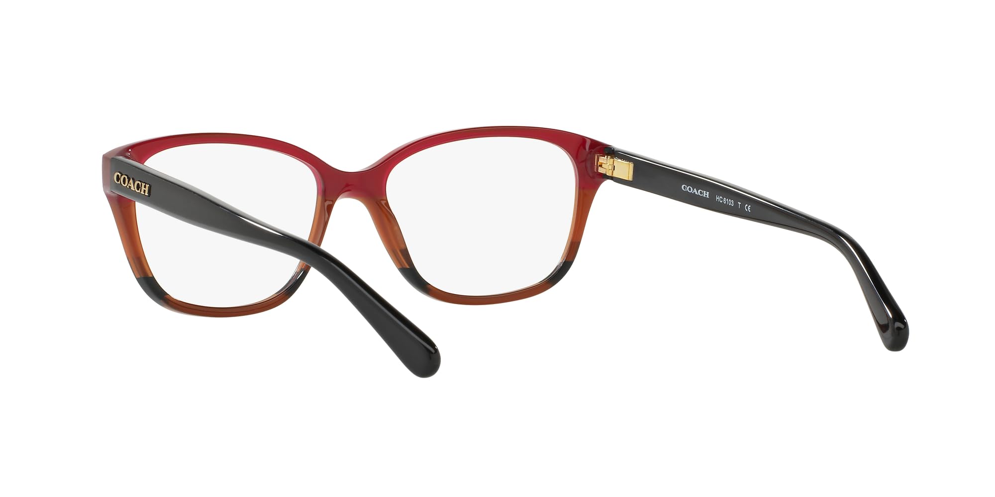 COACH HC6103 - Marcos de gafas graduadas, lente degradado de tortuga burdeos/demo, 54 mm