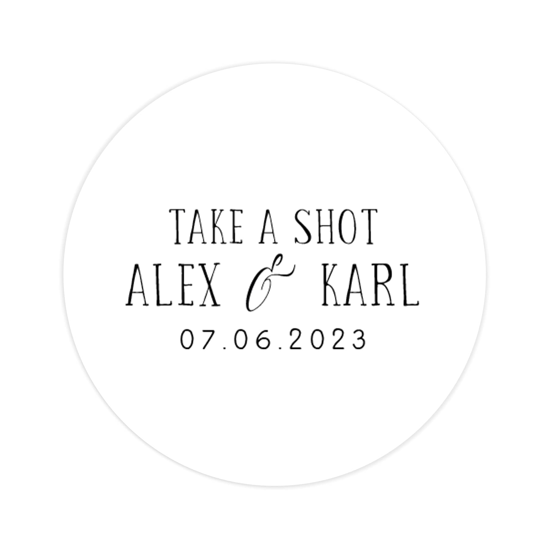 Minimalist wedding stickers | simple black and white wedding labels | wedding sticker favor sticker | wedding favors thank you stickers (Take a shot)