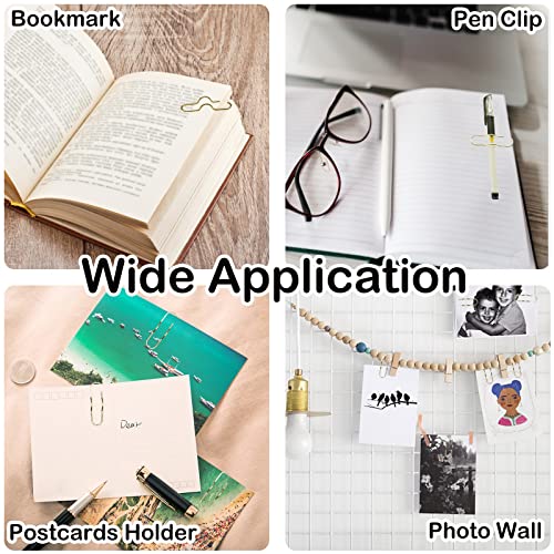 12 Pcs Metal Pen Clip for Notebook, Portable Pen Holder Clip Pencil Clip, Multi Function Paper Clip Pen Holder Pen Paper Clip Bookmark Stationery Tool Office Supplies for Notebook  image 1