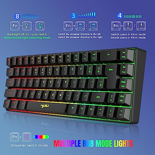 Teclado Membrana Mini 68-Key RGB USB-C miniatura 6