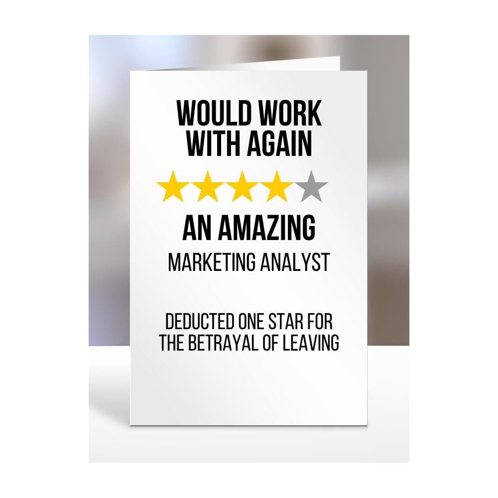 Would Work with Again, Funny Leaving Card for Marketing Analyst, Farewell, Great Gift for Colleagues, Boss, Manager, Goodbye, Christmas, Joke, Silly, Gag, A5-223b_206