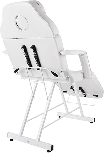 Miniatura 3 de Silla de tatuaje de 3 secciones, cama de masaje profesional ajustable, silla de cama de tatuaje con taburete de spa y gancho para toalla para