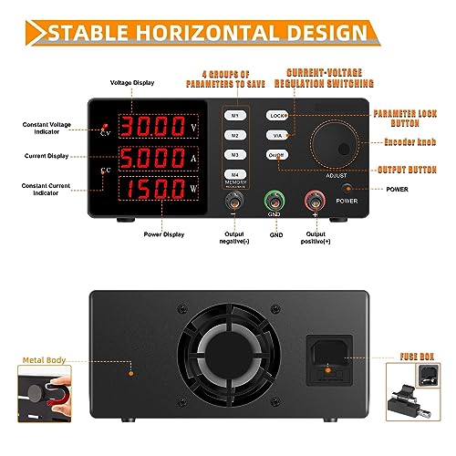 Fuente de alimentación CC programable ajustable SPPS-S-W-K de conmutación 30V 10A 4