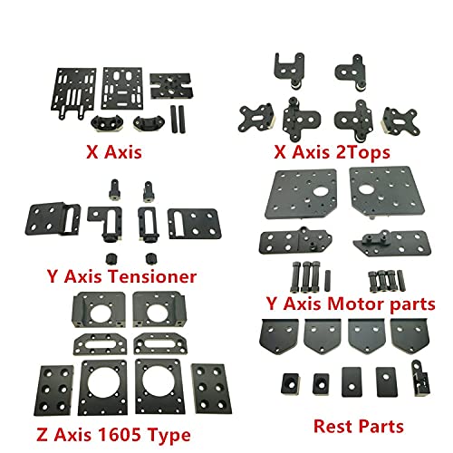Lysee 3D Printer Parts & Accessories - Upgrading1605 Ball Screw BLV MGN Cube 3D Printer BLV CNC Aluminum Alloy Mount Bracket Fit 17/23Motor All Metal Upgrade Kit - (Color: Triple Z axis Kit)