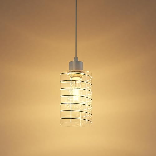 Miniatura 8 de Lámpara colgante de granja para isla de cocina, lámpara de techo industrial vintage con pantalla negra, mini luces colgantes de vidrio para baño,