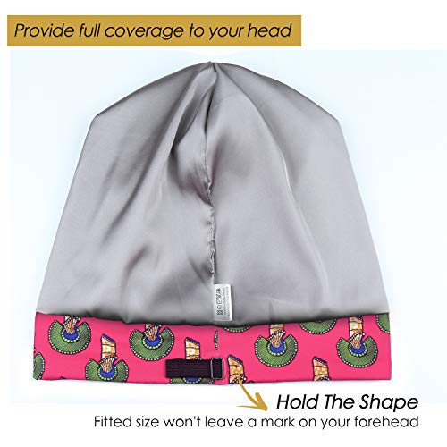 Image of Satin Lined Sleep Slouchy Cap Curly Girl Slap Headwear Gifts For Frizzy Hair Women