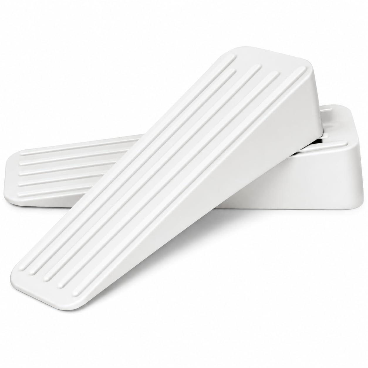Mario10 Door Wedge Rubber Door Stops Indoor Outdoor Anti Skid Door Stoppers for Floor Multi-Surface Rubber Door Wedges Heavy Duty Door Holders to Stay Open - Pack of 2 (White)