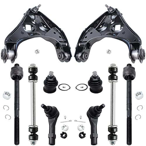 Image of Detroit Axle - 10pc Front End Suspension Kit for Ford Ranger Explorer Mazda B2500 B3000 B4000 Mercury Mountaineer, Lower Control Arms Tie Rods Sway Bars Upper Ball Joints Replacement