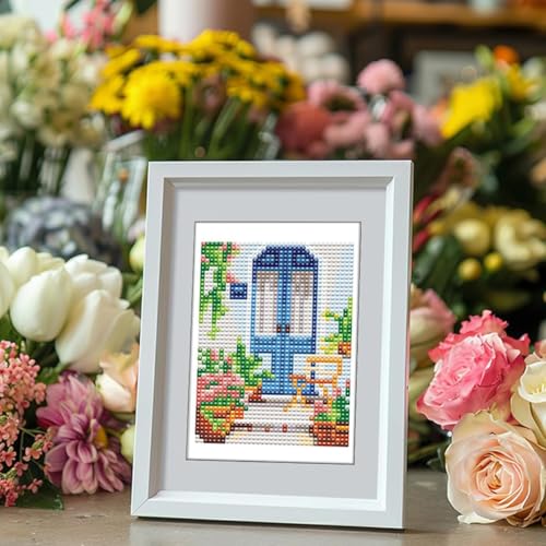 Image of HASTHIP 12Pcs DIY Diamond Paint Craft Kit, 15x15cm Dreamy Garden Themed DIY Colored Diamond Paint Art Kit with Complete Tool Set, Wall Decor Handcraft Gift Beginner-Friendly Fun Group Activity