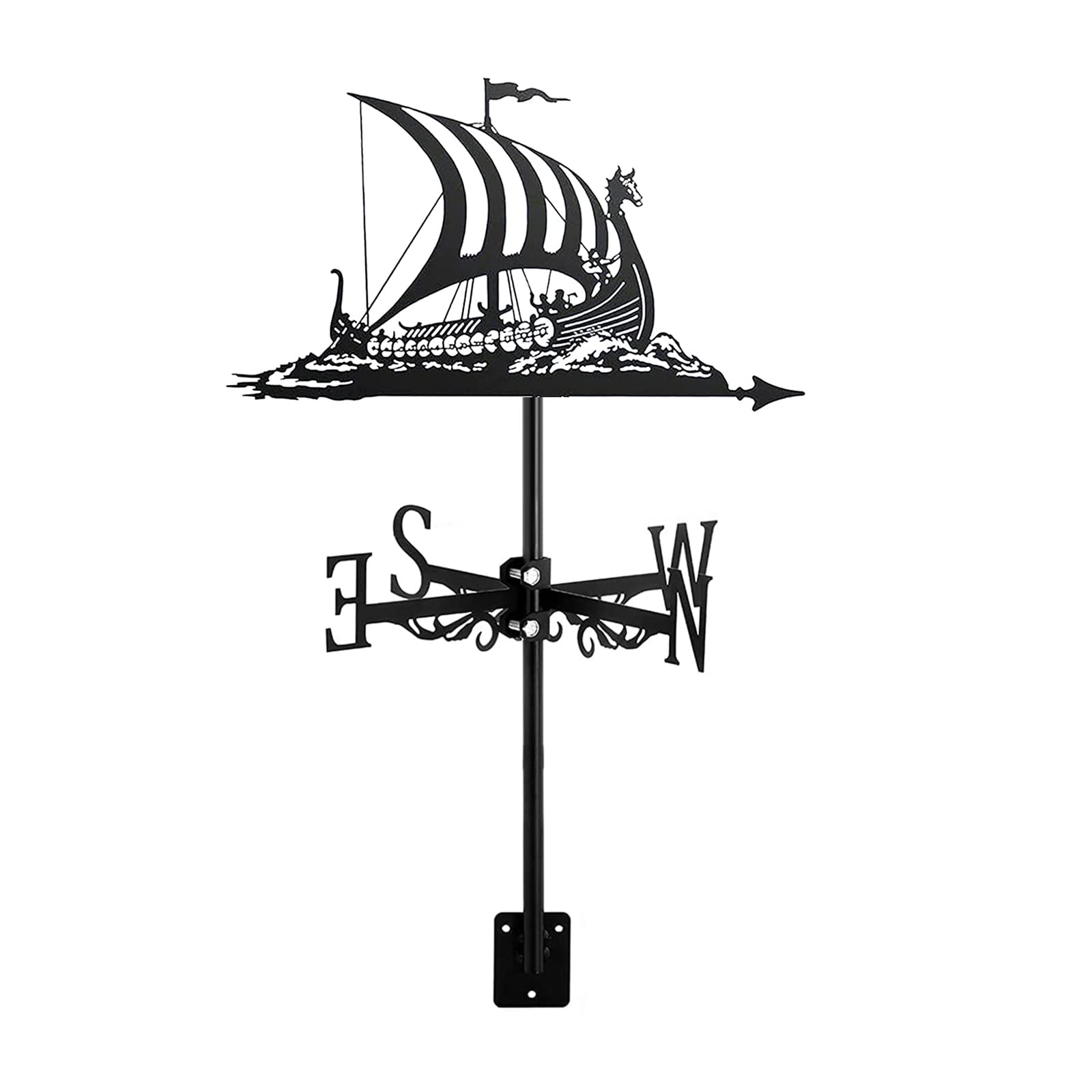 CZYLJLK weathervane vanes for outside Garden Weather Vane Decorative Wind Sailboat Style Roof Mount Ship Decoration Direction Indicator Kit, Outdoor Lawn Metal Bracket Sloop