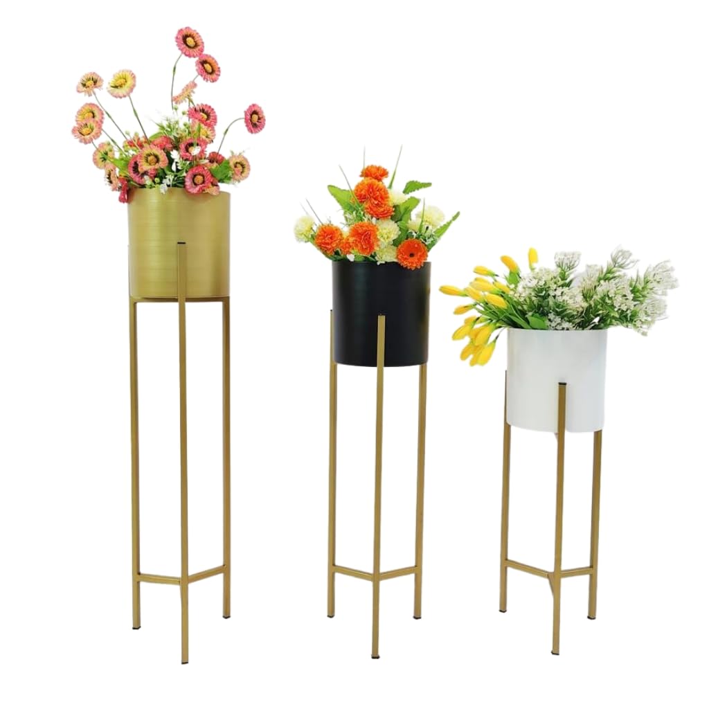HWORLD Stylish Metal Plant Stand With Planter Pot | Decorative Golden Removable Flower Pot Stand for Home Decor Living Room Balcony Planter Stand (Multicolor) (B0CC62G1FM) Amazon Price History, Amazon Price Tracker