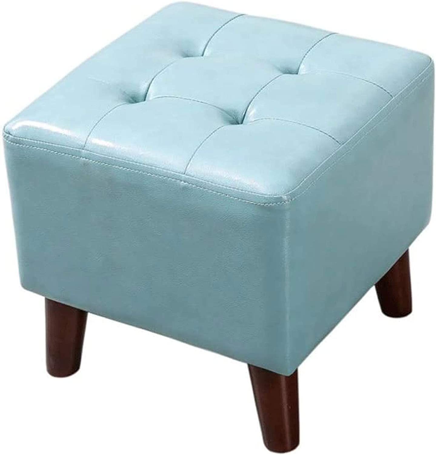 Banc à chaussures en cuir bleu pour sublimer votre entrée et porte
